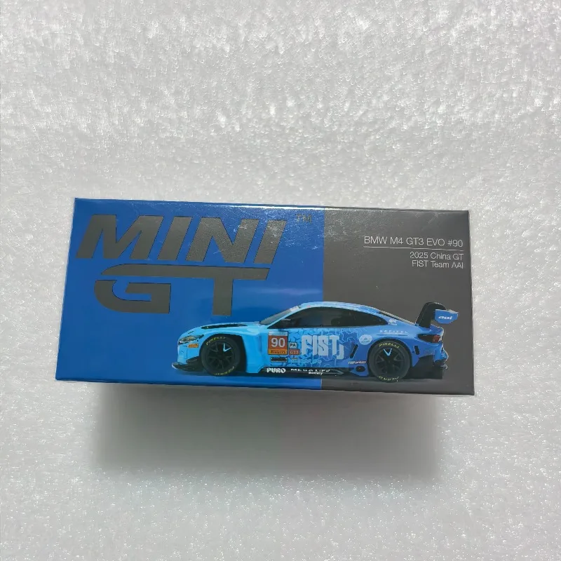 MINIGT 1:64 BMW M4 GT3 #90 FISTJ Livery Die‑cast Alloy Collectible Car Model, Highly Detailed Static Hobby Display Vehicle Model