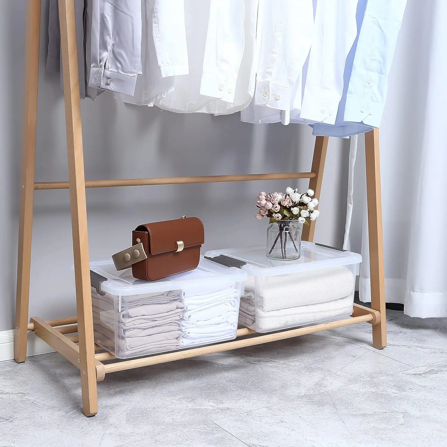 4-Pack Clear Stackable Storage Bins with Lids, 17 QT Capacity for Home Organization