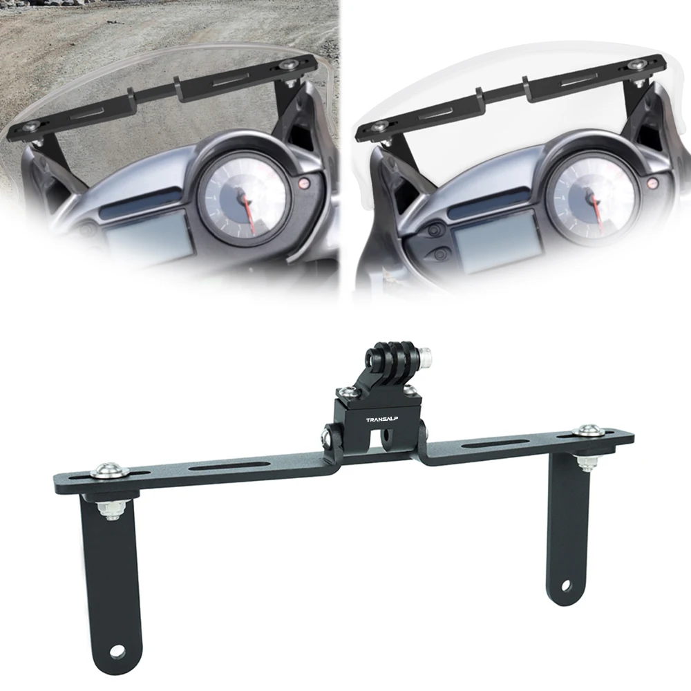 For Honda XLV700 Transalp 2008-2011 Aluminum Windshield Mount Phone Stand Holder Motorcycle GPS Mount Navigation Plate Bracket