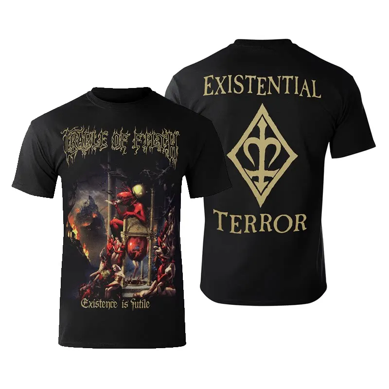 Retro Cradle of Filth Band's Extreme Gothic Black Metal Rock Dark American Short-sleeved T-shirt
