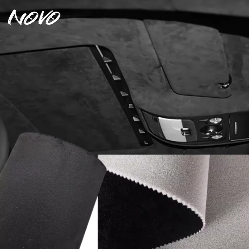 

Black Max 250x150cm Suede Headliner Fabric Foam Backed for Car Truck Interior Trim Protect Aging Broken Faded DIY Craft Lining