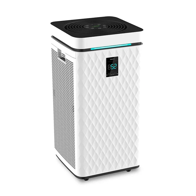 OEM office personal negative ion wifi room ozone plasma uv ionizer home h13 hepa filter portable smart air purifier