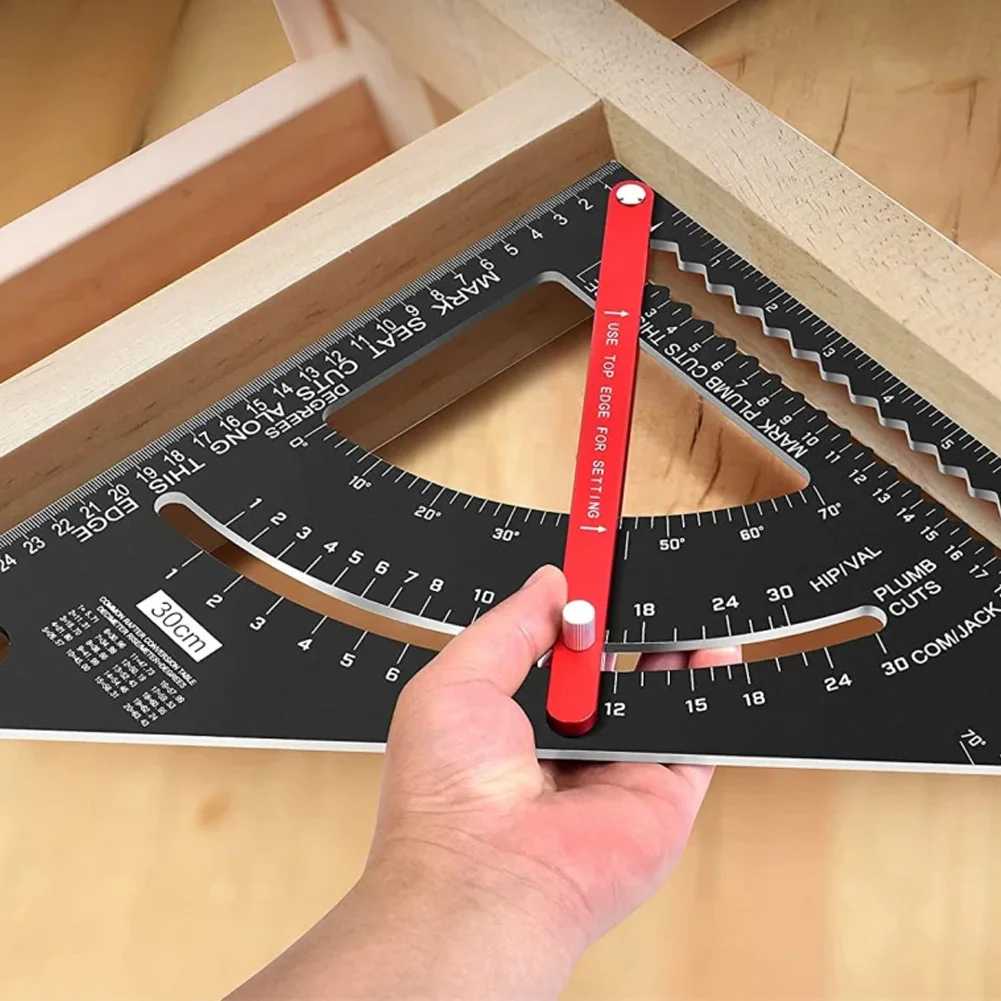 Kwadrat ze stopu aluminium Regulowany kwadrat do obróbki drewna Wiele zastosowań do obróbki drewna Precyzyjne narzędzie do pozycjonowania