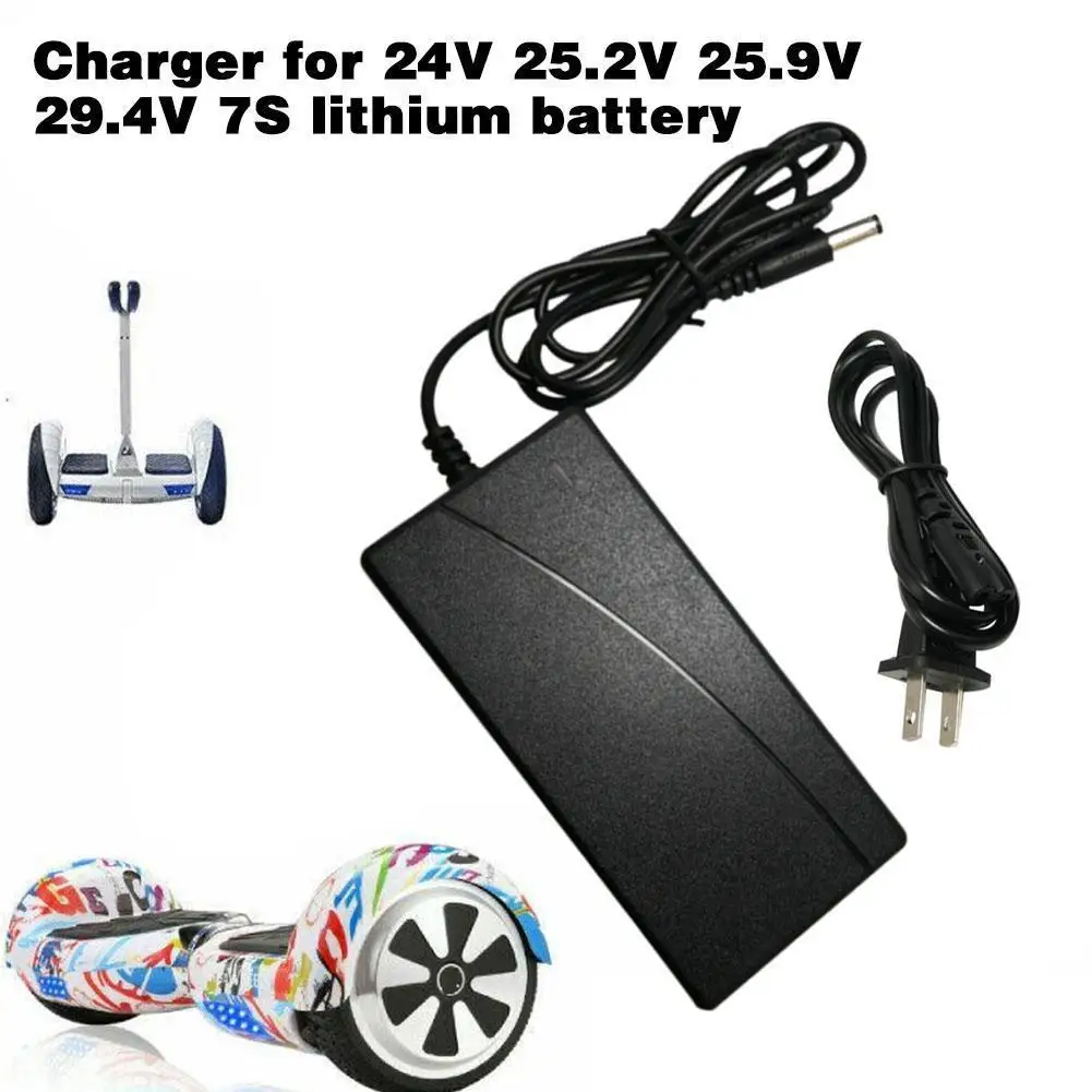 29.4V 2A Charger For 24V 25.2V 25.9V 29.4V 7S Lithium Battery 5.5*2.1 MM EU/US/AU/UK Scooter Charger