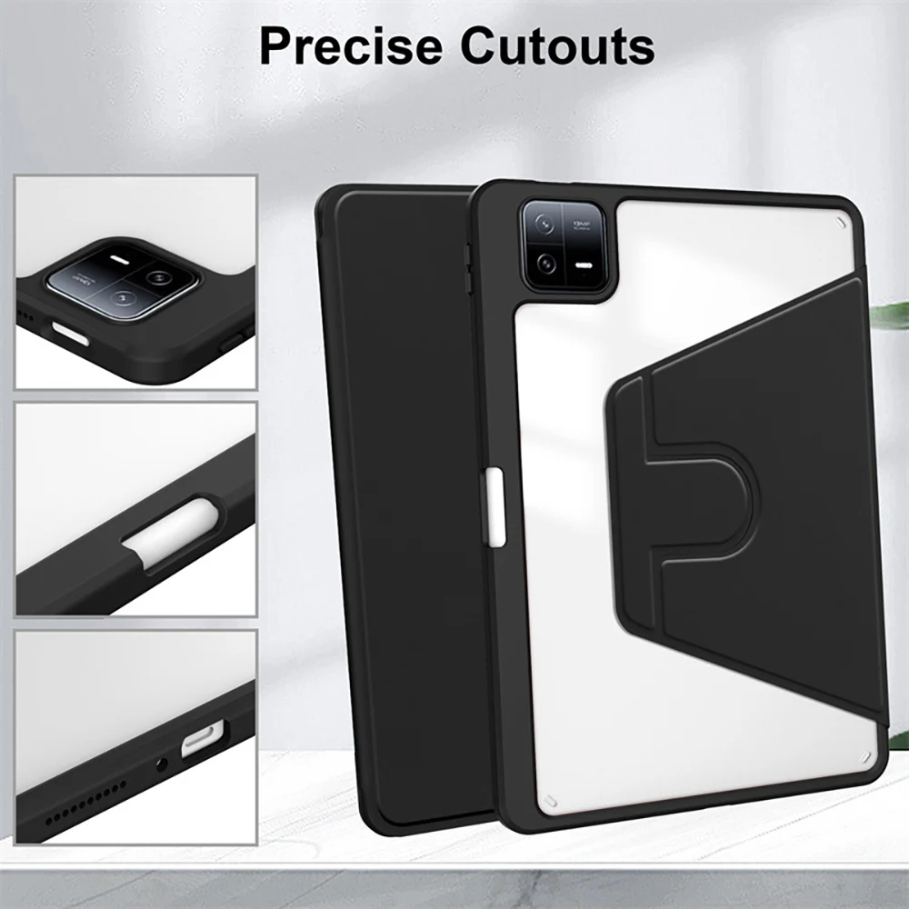 360 Rotation CaseFor iPad 11th 2025 Pro 11 13 2024 Air 1 2 3 4 5 mini 4 5 6 7 9.7 10.5 10.2 10th with Pencil Holder Tablet Case