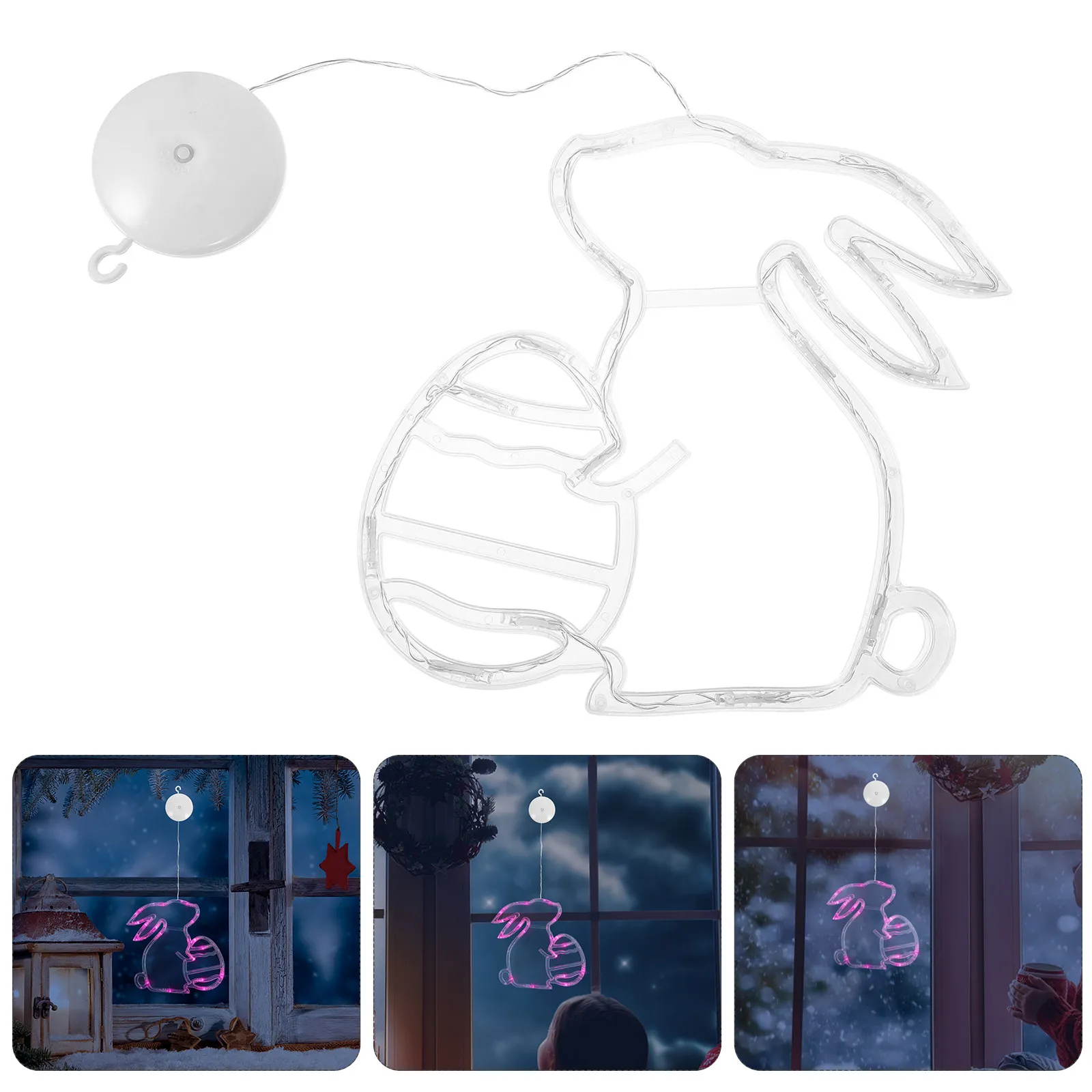 

Декоративная подвесная лампа-гирлянда «Пасхальный кролик» для окна, работающая от батареек, с присоской, для вечеринок и дома