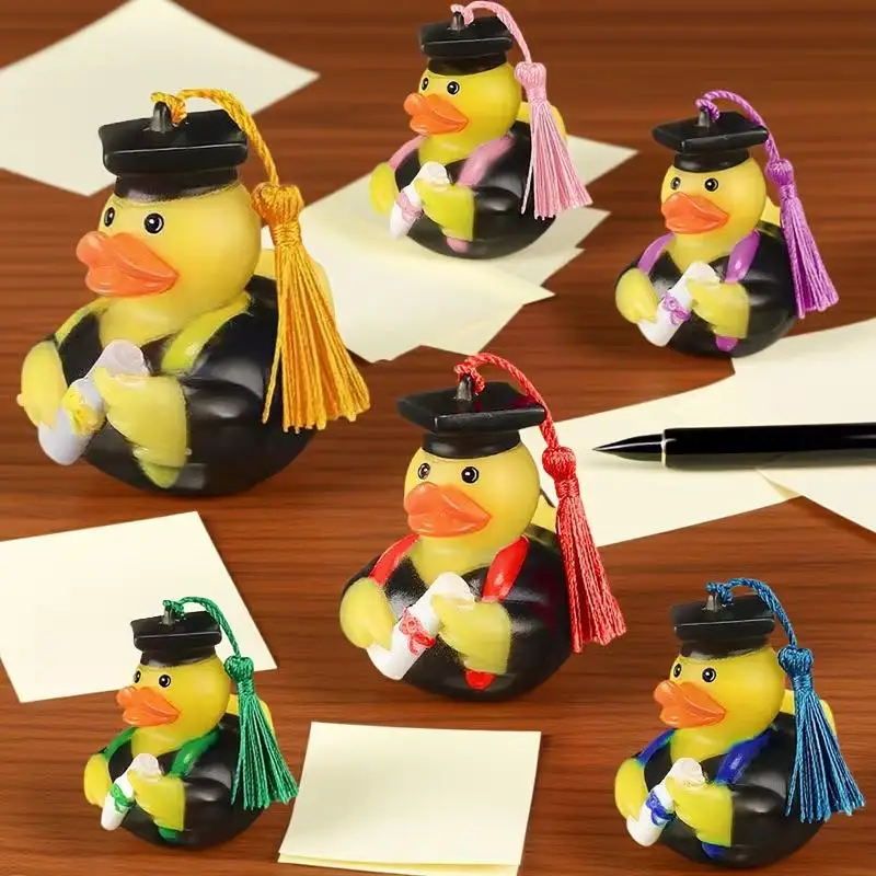 [S]2Pcs Graduation Doctoral Duck Top Hat Duck Car Ornaments Party Decorations Birthday Gifts Ornaments