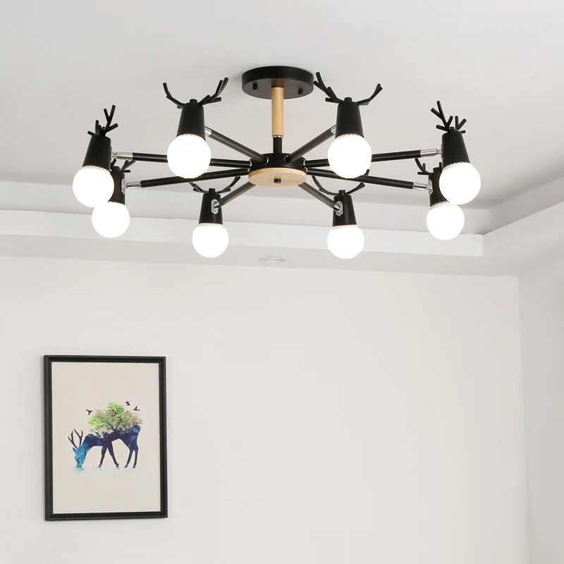 

Living Room Lamps Modern Nordic Antler Ceiling Lights Originality Personality Ma Ka Long Bedroom Lamp Kids Room Led Lighting