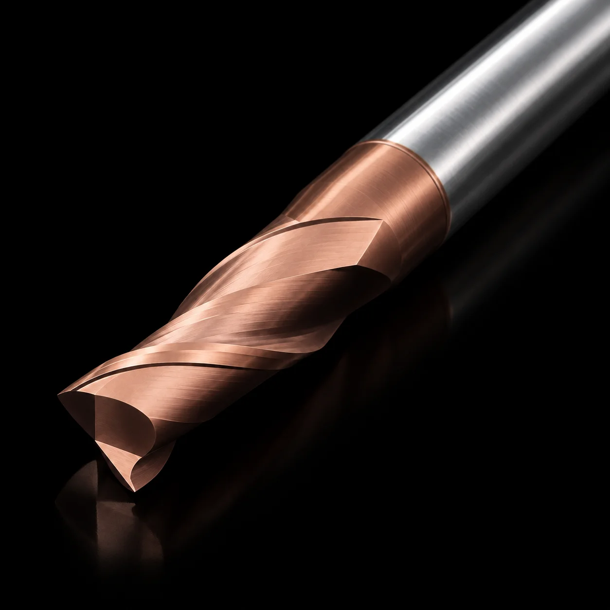 HRC55 2 Flute Keyway Solid Carbide Square End Mill Coated Extended Flat Bottom CNC Milling Cutter For Steel Precision Machining
