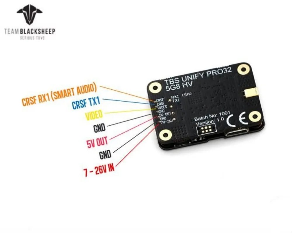 جهاز إرسال فيديو صغير أصلي من فريق TBS Blacksheep Unify Pro32 Nano 5G8 VTX 5.8Ghz