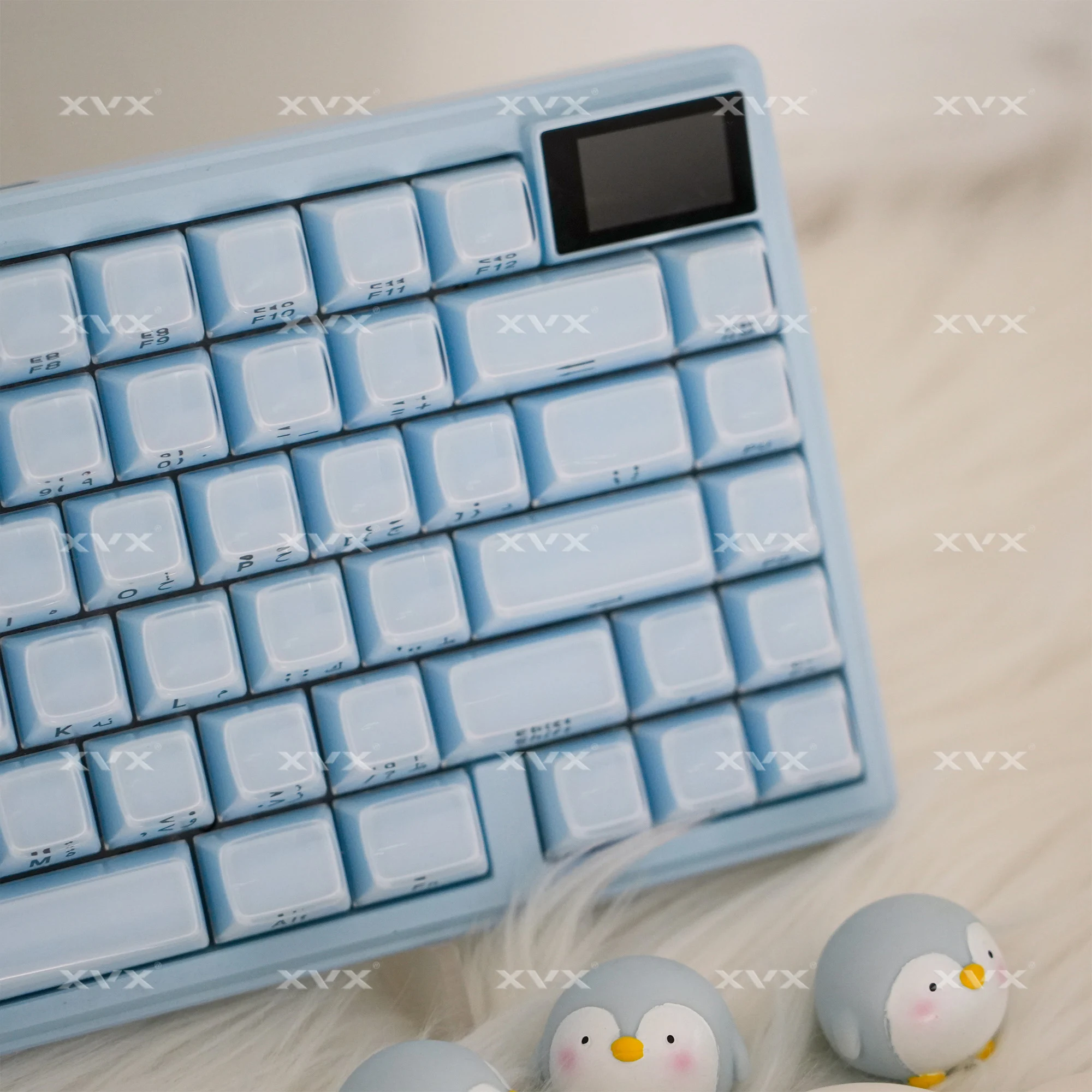XVX Arabic Keycaps Blue Jelly keycap for Cherry MX Mechanical Keyboard 75% OEM Profile 113 Keys