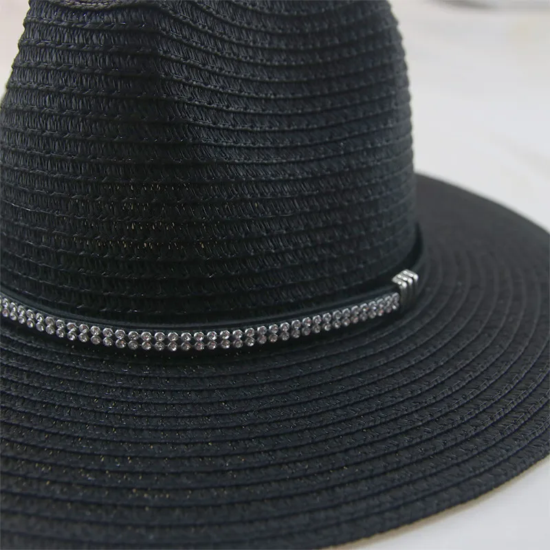 Beach Hat Hats for Women Straw Hat Summer Panama Sun Protection Solid Khaki Black White Casual Formal Outdoor Caps Male Gorras