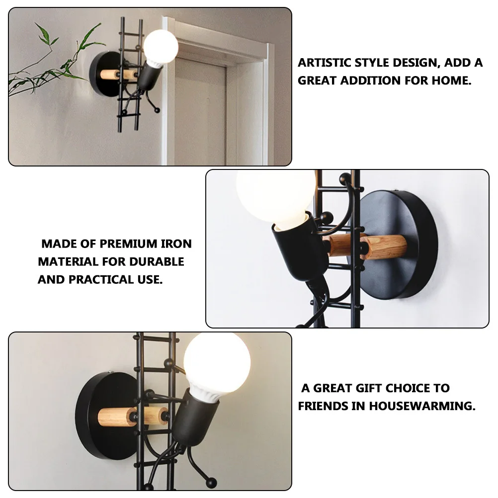 

Unique Shaped Lamp Artistic Wall Light Creative People Climbing Home Bedroom Decor Practical Gift