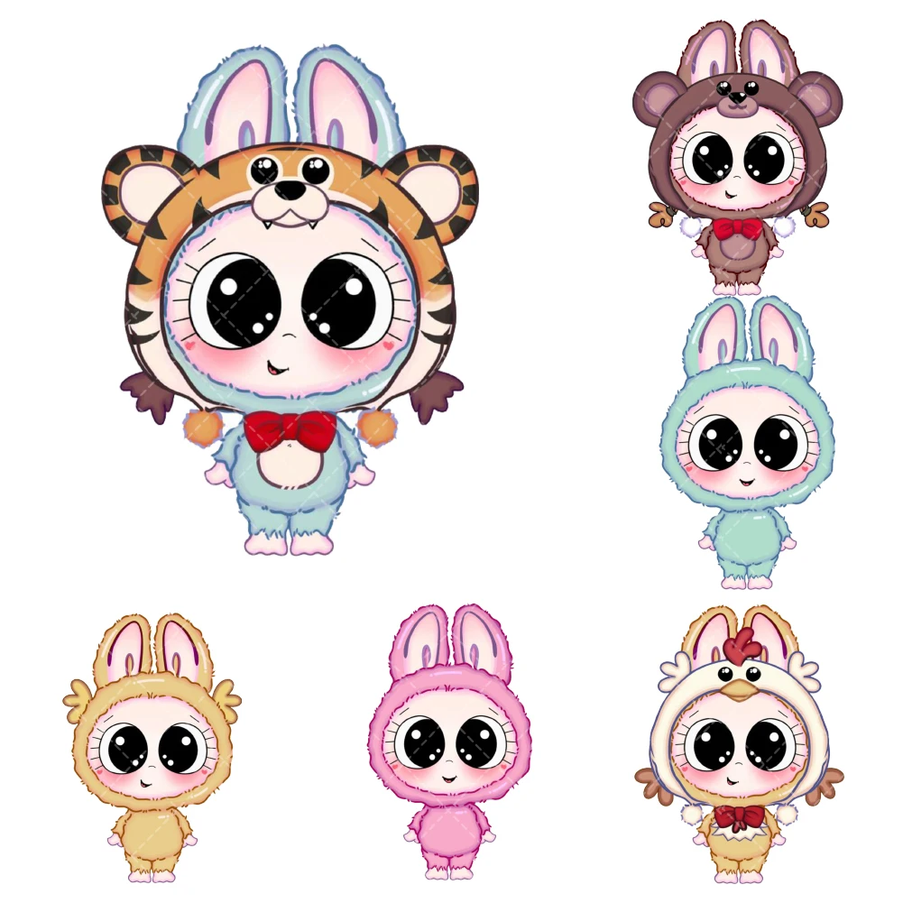 

Kawaii La мультяшный дизайн, термопереносные наклейки для ткани, виниловые термоаппликации с принтом DTF, моющаяся нашивка для футболки