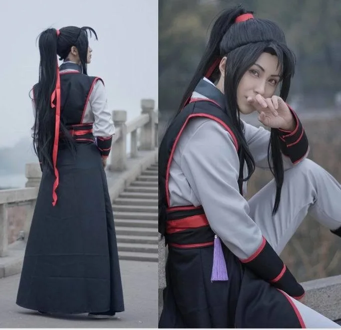 Antigos Chineses Hanfu Conjuntos Completos para Homens, Demon Road, Fantasias de Cosplay Ancestrais, Performance de Palco Roxo, Preto, Roupas Anime, 8 peças