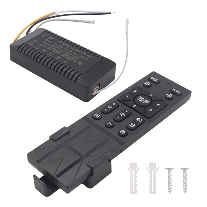 Ceiling Fan Remote Control Kit with 6 Speed Settings, 110-265V