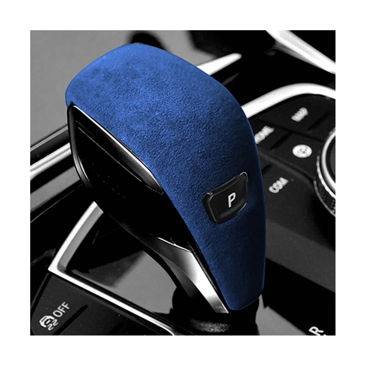 For BMW Z4 G29 17-23 Suede Royal Blue Tumbled Leather Shifter Cover Protective Cover Case