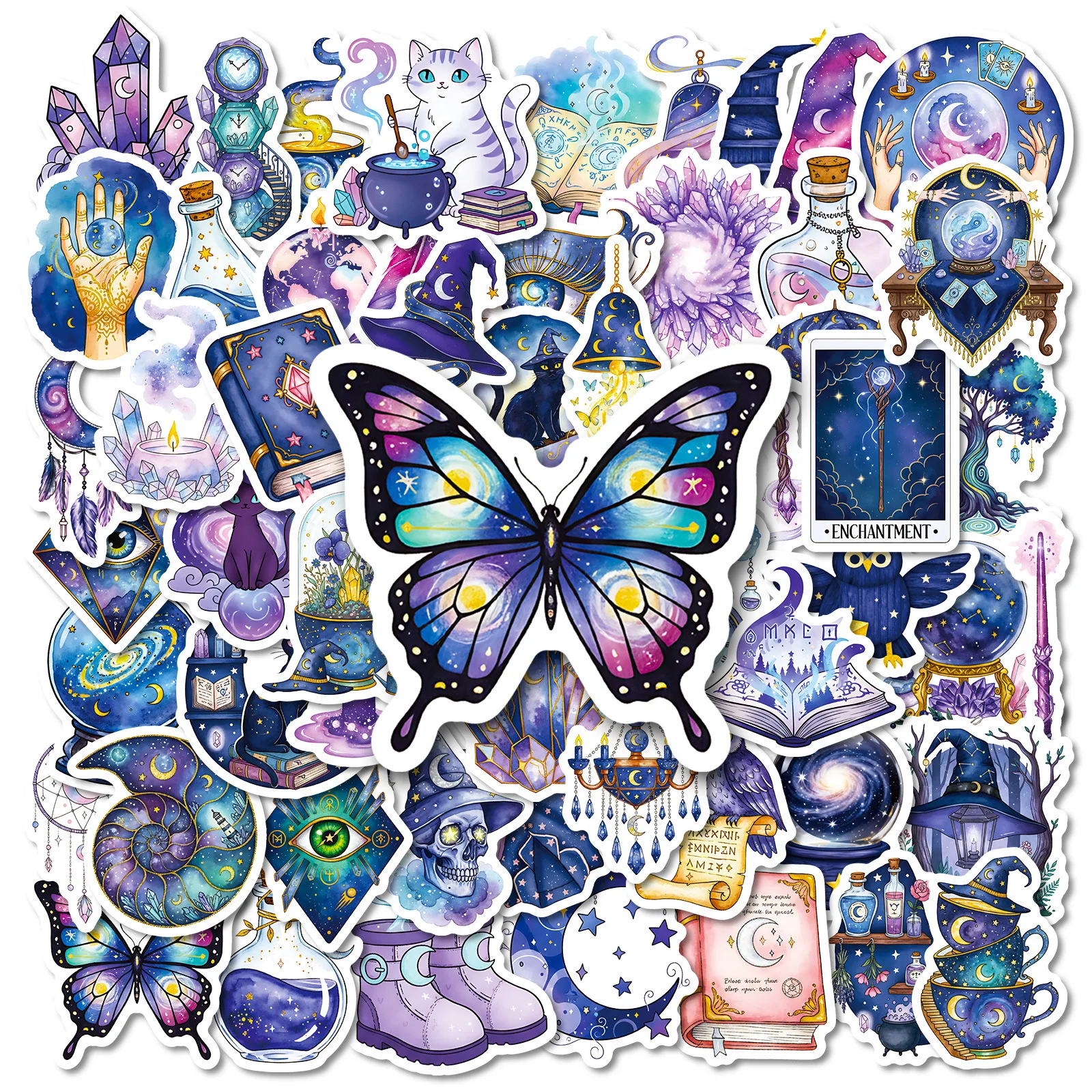 

10/30/56PCS Watercolor Magic Butterfly Graffiti Sticker DIY Decoration Mobile Phone Case Notebook Water Cup Toy Gift Sticker