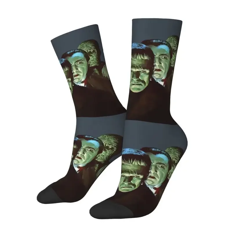 Gang Of Monsters Men Women Crazy Crew Socks Novelty Frankenstein Halloween Horror Movie Spring Summer Autumn Winter Dress Socks