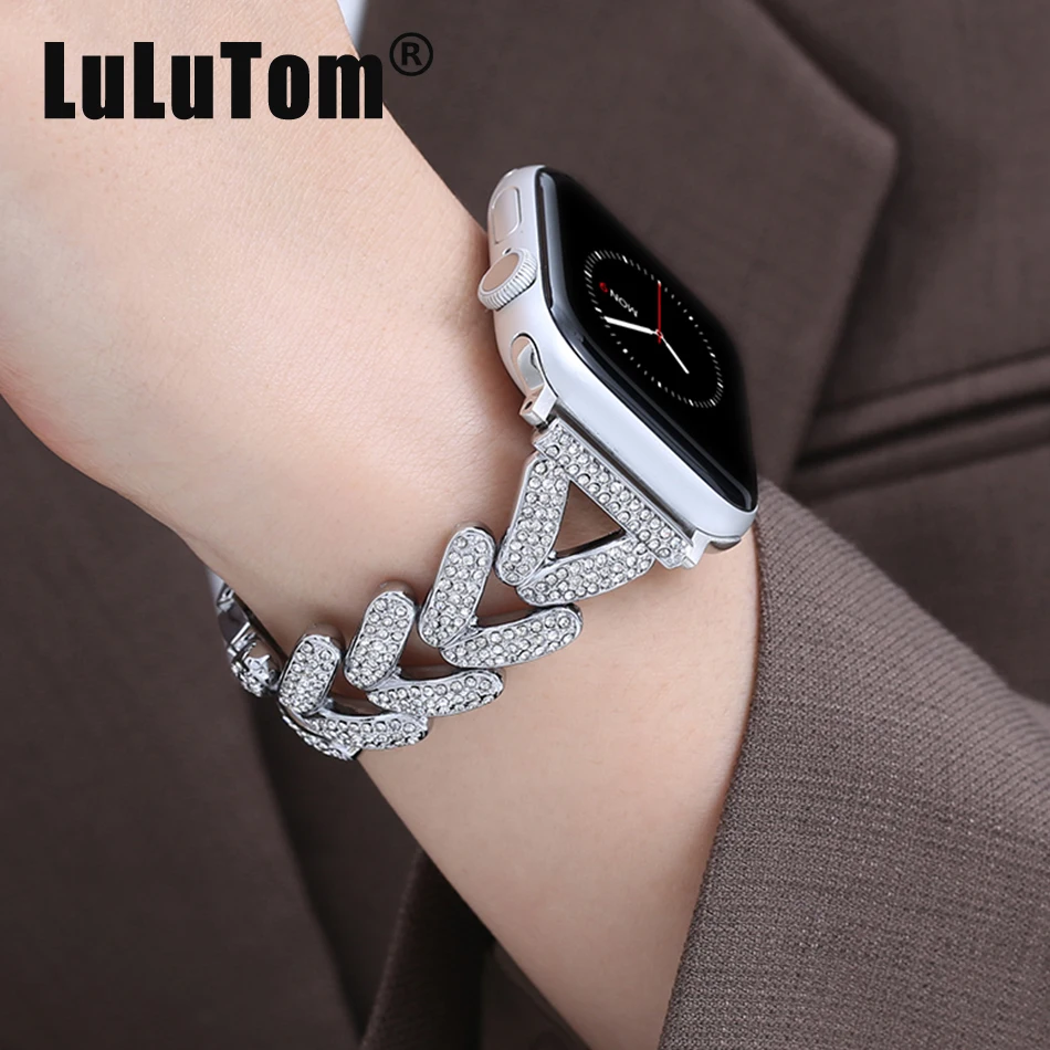 

Metal Strap For Apple Watch UItra 8 7 49mm 45mm 44mm Luxury Bling Bling Band For iWatch Series 6 5 4 SE 42mm 40mm 38mm Correa