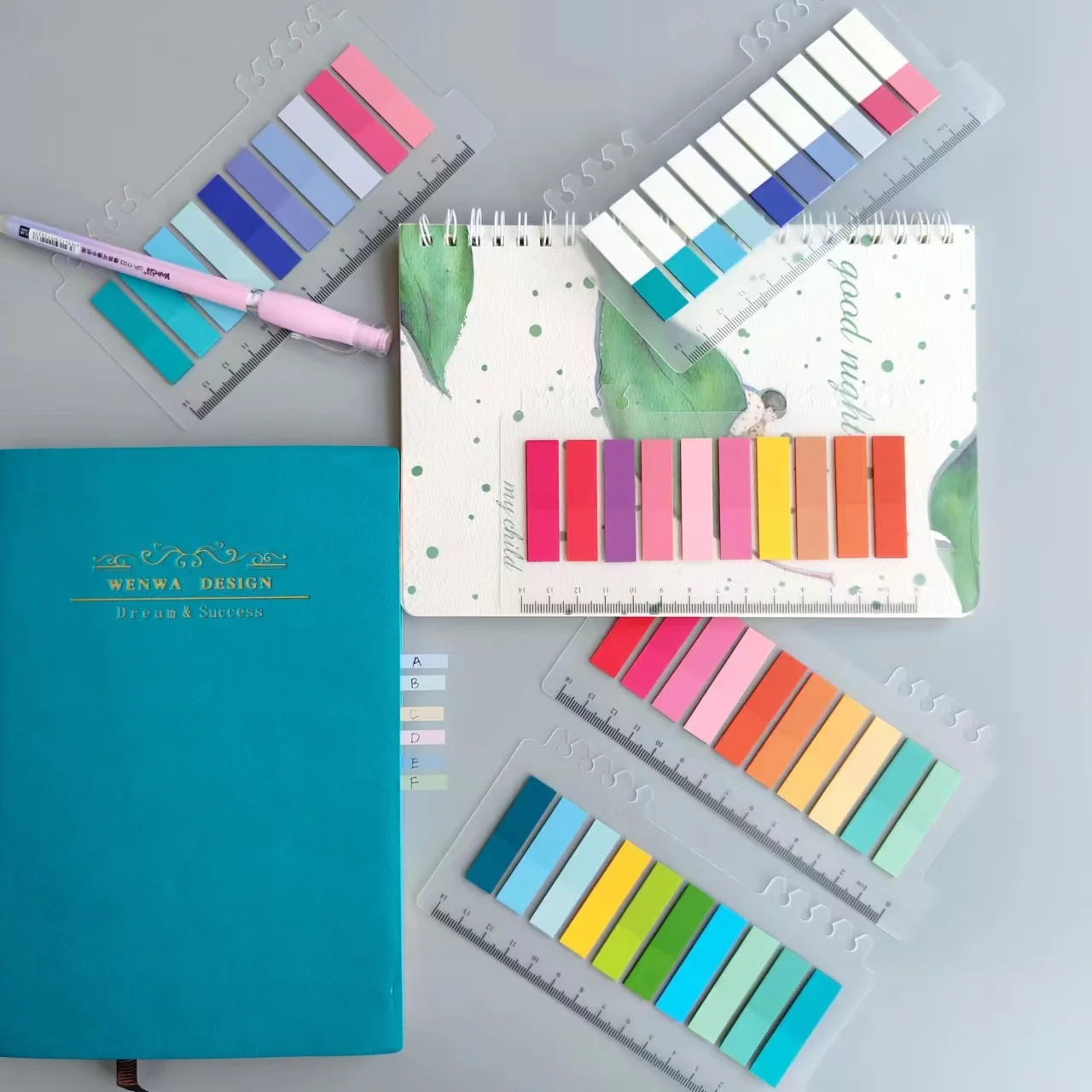 1600 fogli colorati PET impermeabili Sticky Notes colore brillante fogli sciolti indice Memo Pad prendere appunti cancelleria per ufficio per