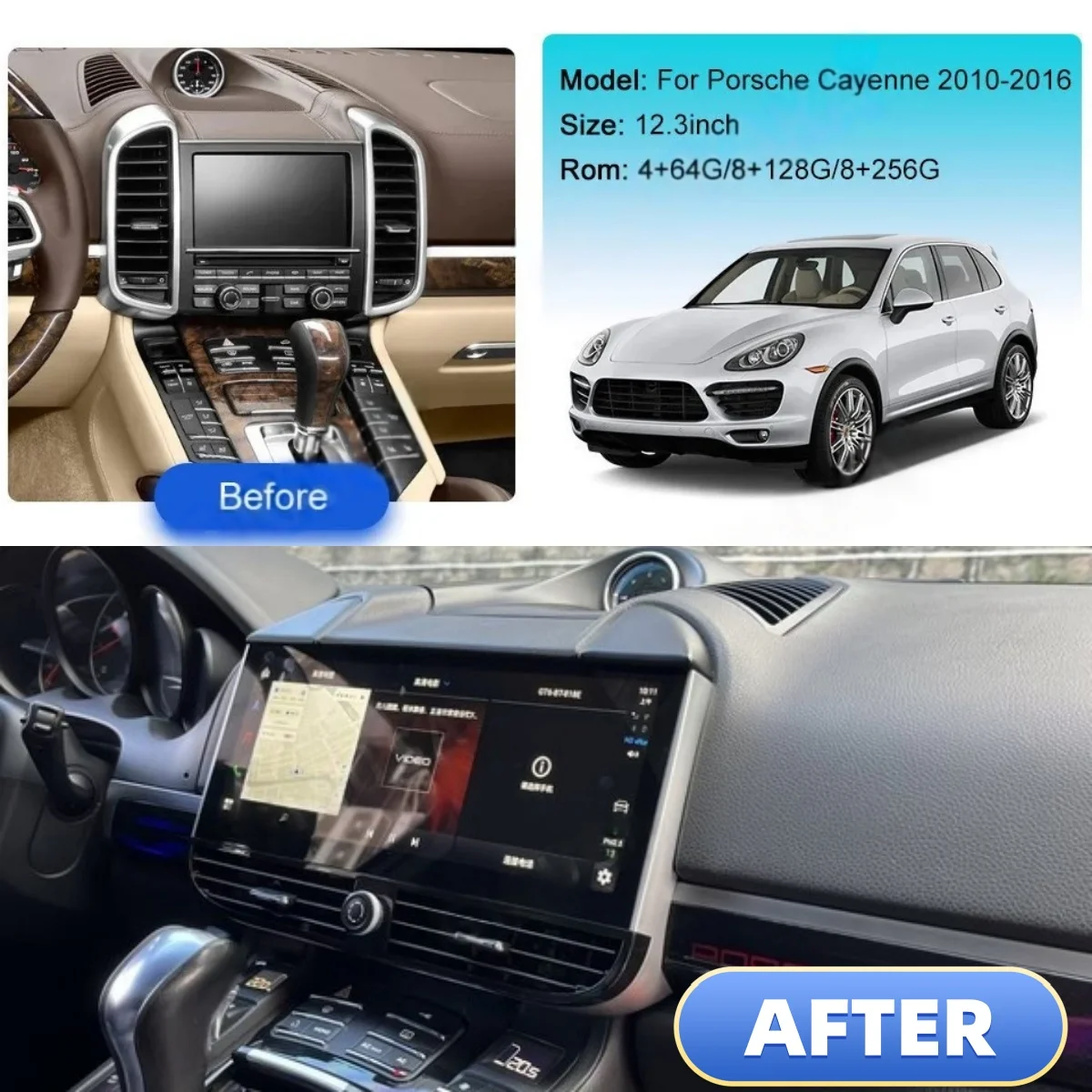 GZ TOP Carplay Android 13 For Porsche Cayenne 2010- 2015 2016 Car GPS Navigation Multimedia Player HeadUnit Radio Media Satnav