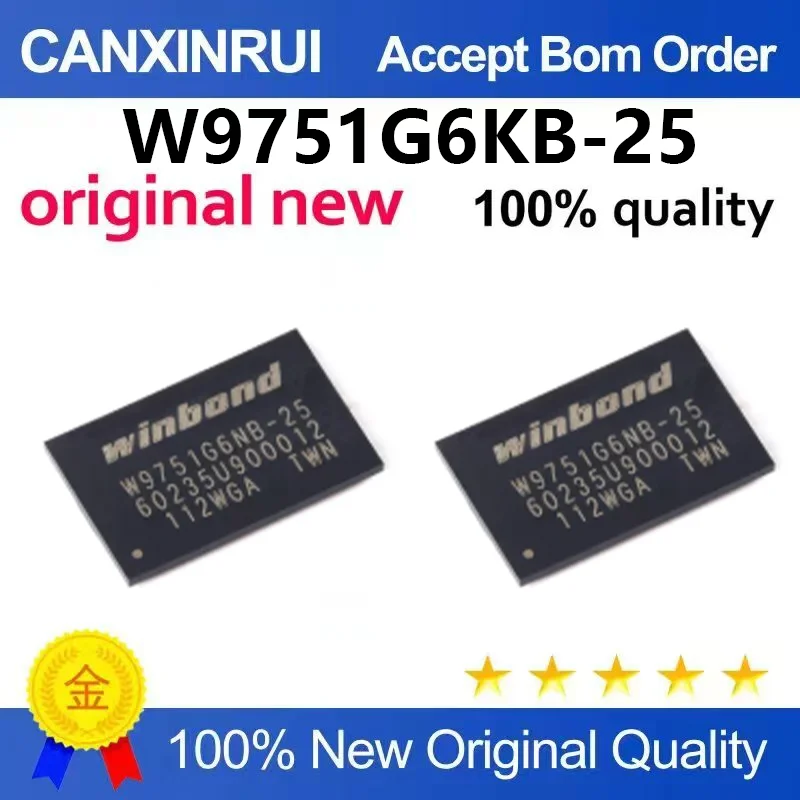 （5pcs-100pcs）Brand new original W9751G6KB-25 patch WBGA-84 512Mbit RAM memory chip