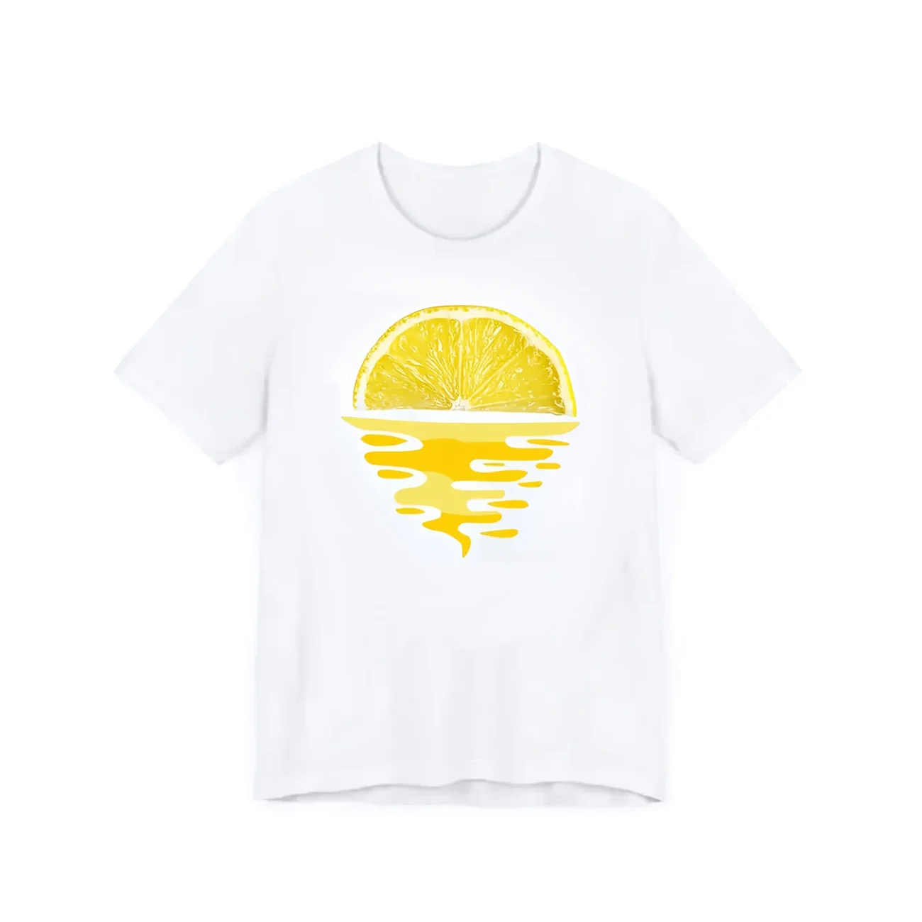 Sunset Lemon Graphic Printed Women Tee Short Sleeve Round Neck Top Comfortable Leisure Fashion Women's Summer Aesthetic Clothing