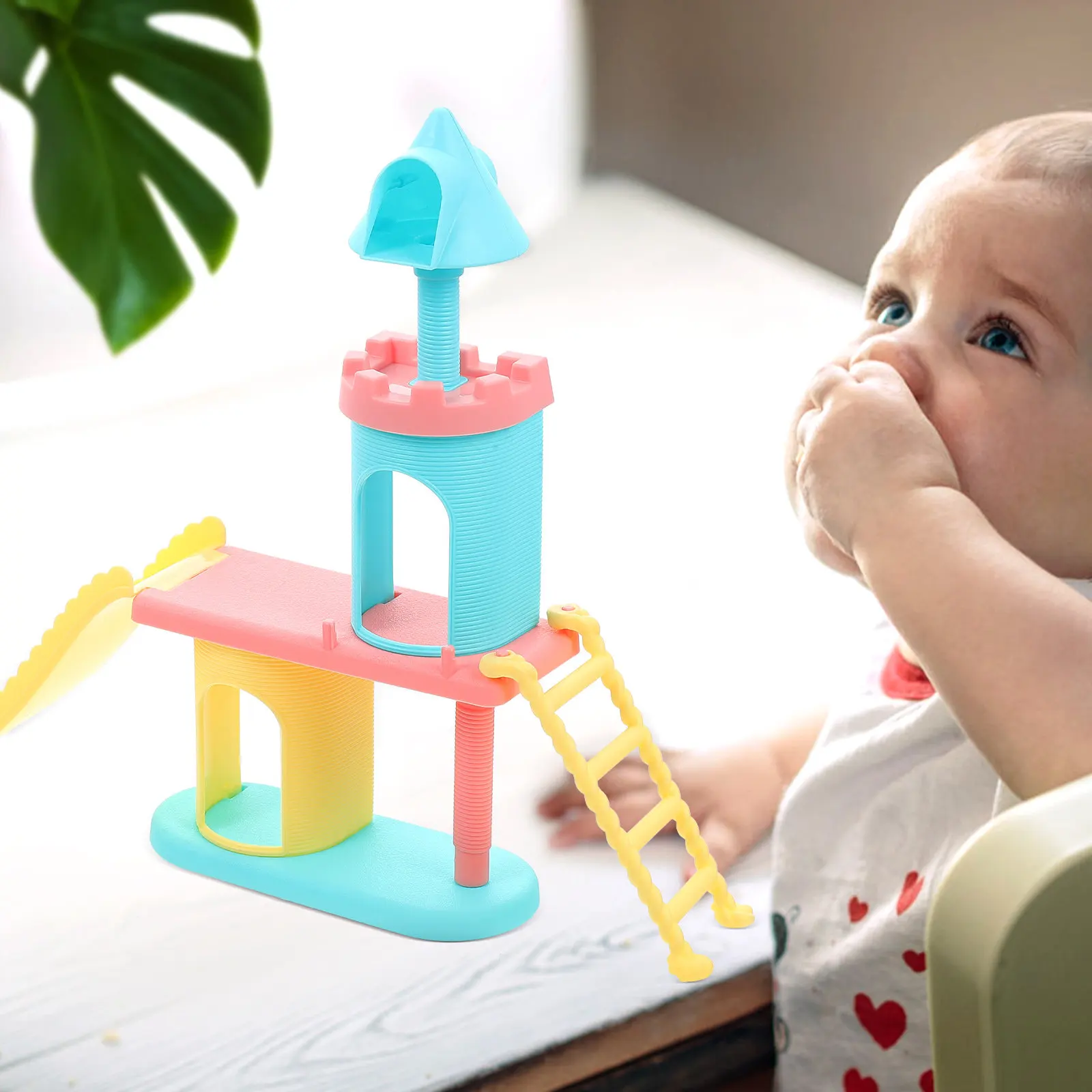 

2Pcs Mini House Slide Amusement Park Accessories Realistic DIY Decoration Compact Size Kids Holiday Gift Slide Toy Accessories