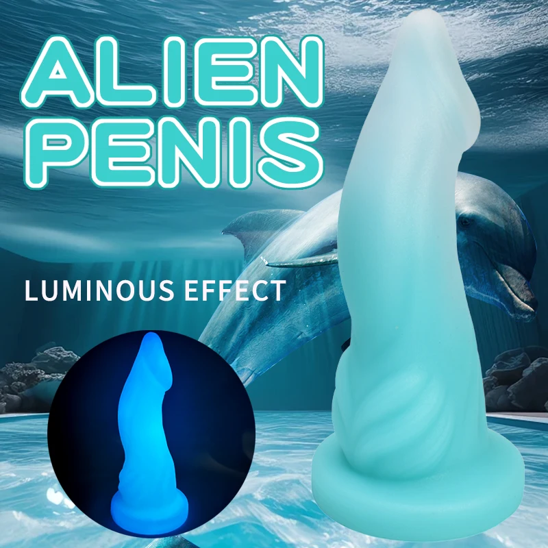 

New soft dildo, special-shaped dildo, dual-use vaginal and anal luminous backcourt masturbation device, fun dildo, silicone sex