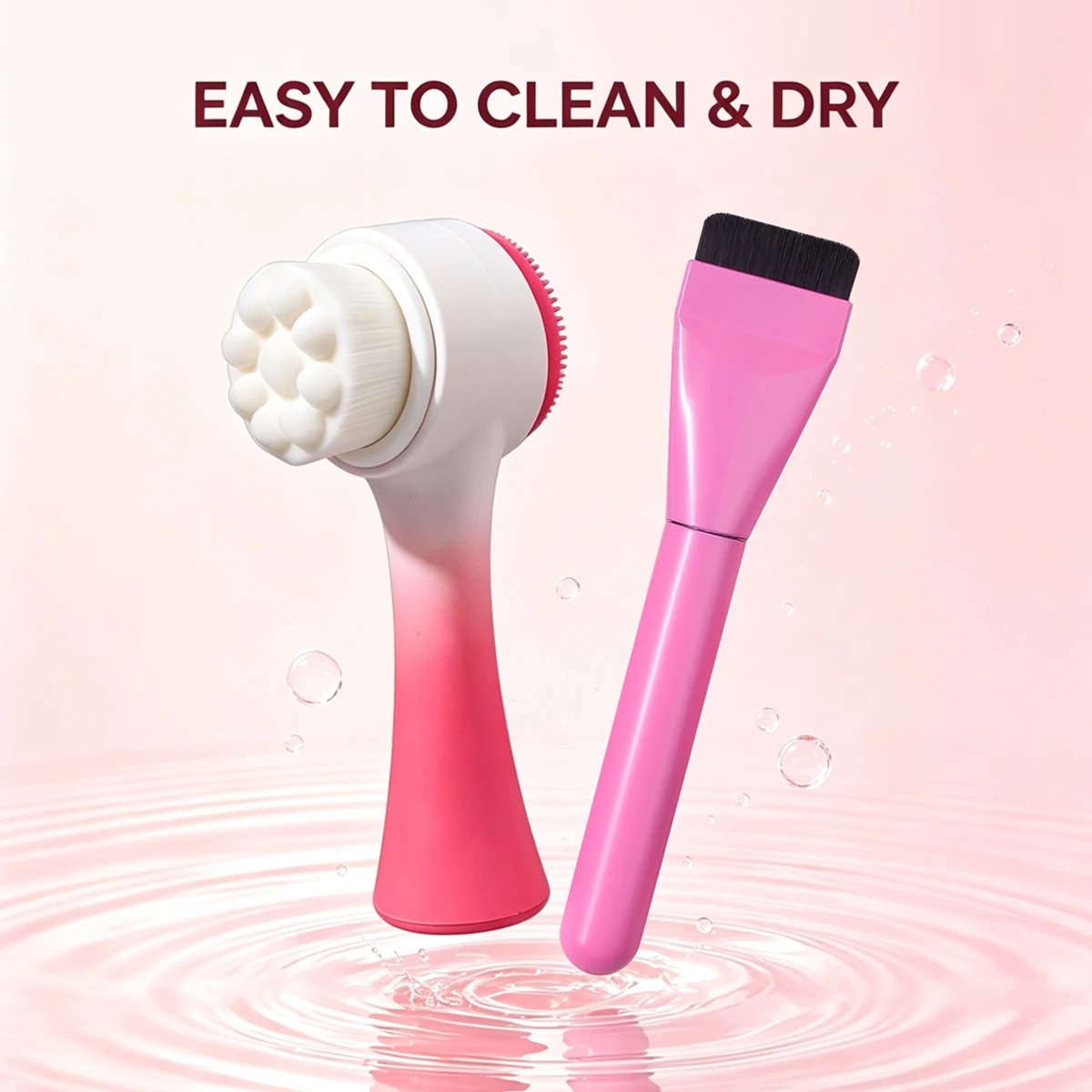 2Pcs Manual Cleansing & Mask Brush Set, Deep Cleansing Exfoliating Blackhead Remover, Soft Portable Home Skin Care Beauty Tools