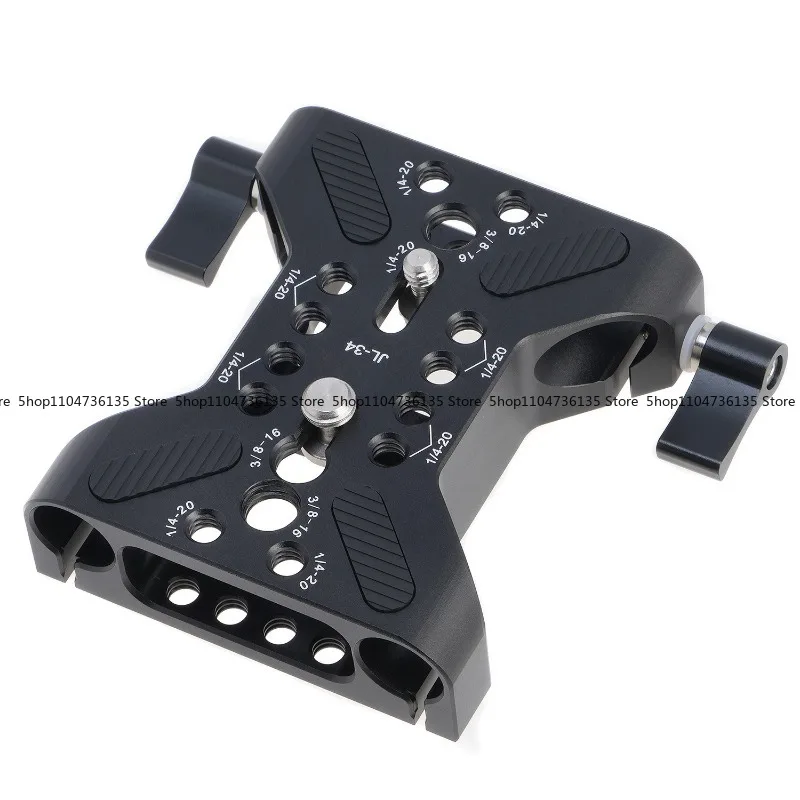 Universal 15mm Double Hole Pipe Clamp PTZ Accessories, Quick Release Plate Double Conduit Base Kit Photography Accessories