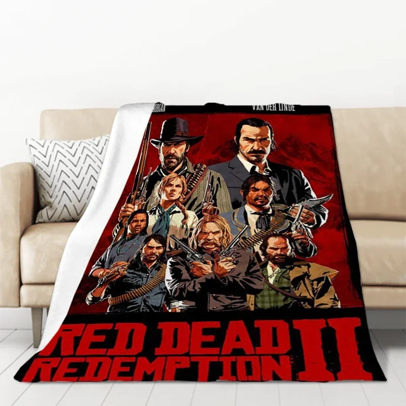 

Плед Red Dead Redemption в клетку, мягкое покрывало из микрофибры для дивана или кровати, идеально подходит для любителей игр