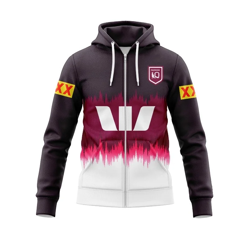 Queensland Marlon Indigenous 2023-24 Rugby Training Shirt-Zip Hoodie