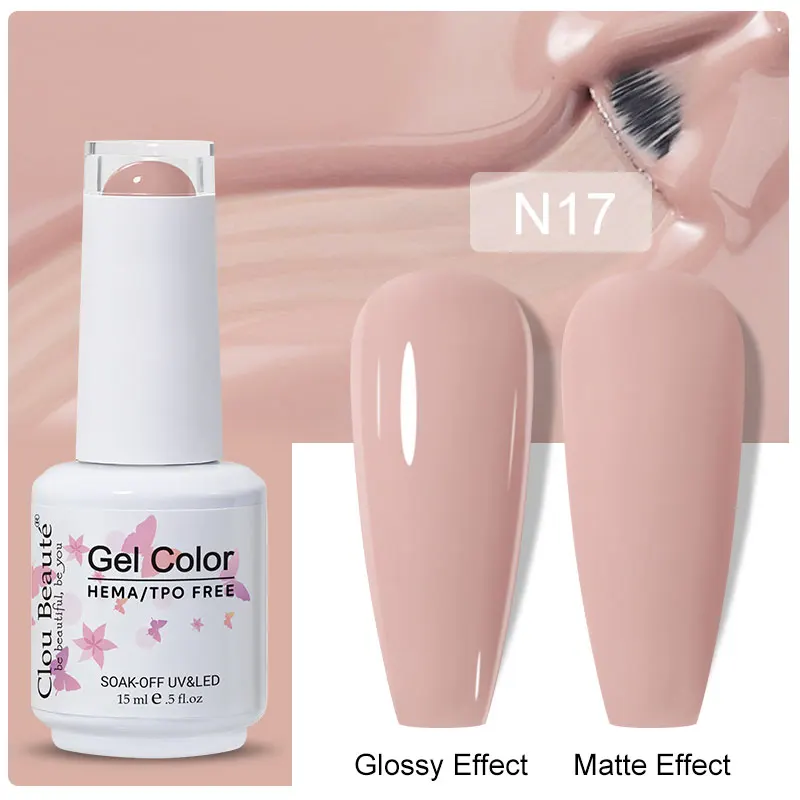 Clou Beaute 15 ml Gel Nagellak Semi-permanente Hybride Zwart Rode Kleur Gel Polish Nail Art UV Nagel emaille Vernis Nagelbenodigdheden