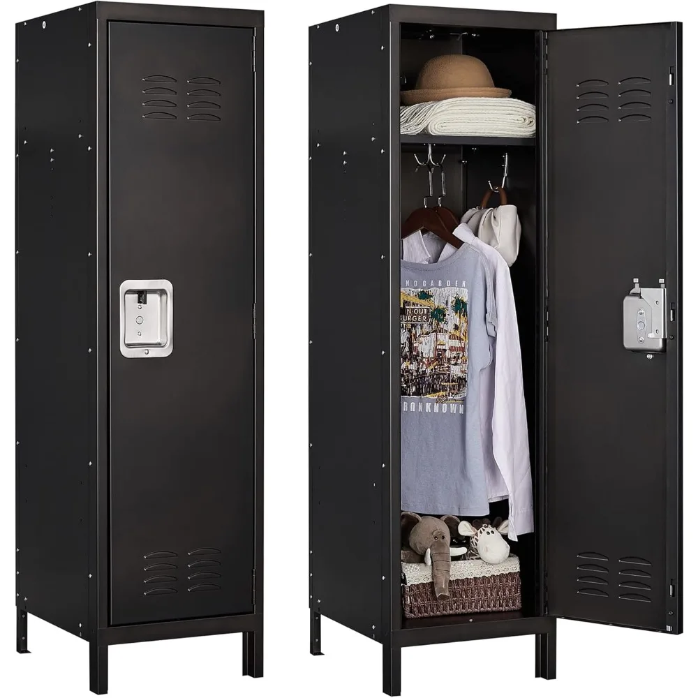 

Metal Locker with Lock Storage Cabinet Steel Wardrobe Lockable Door for Home Office School Dorm Gym