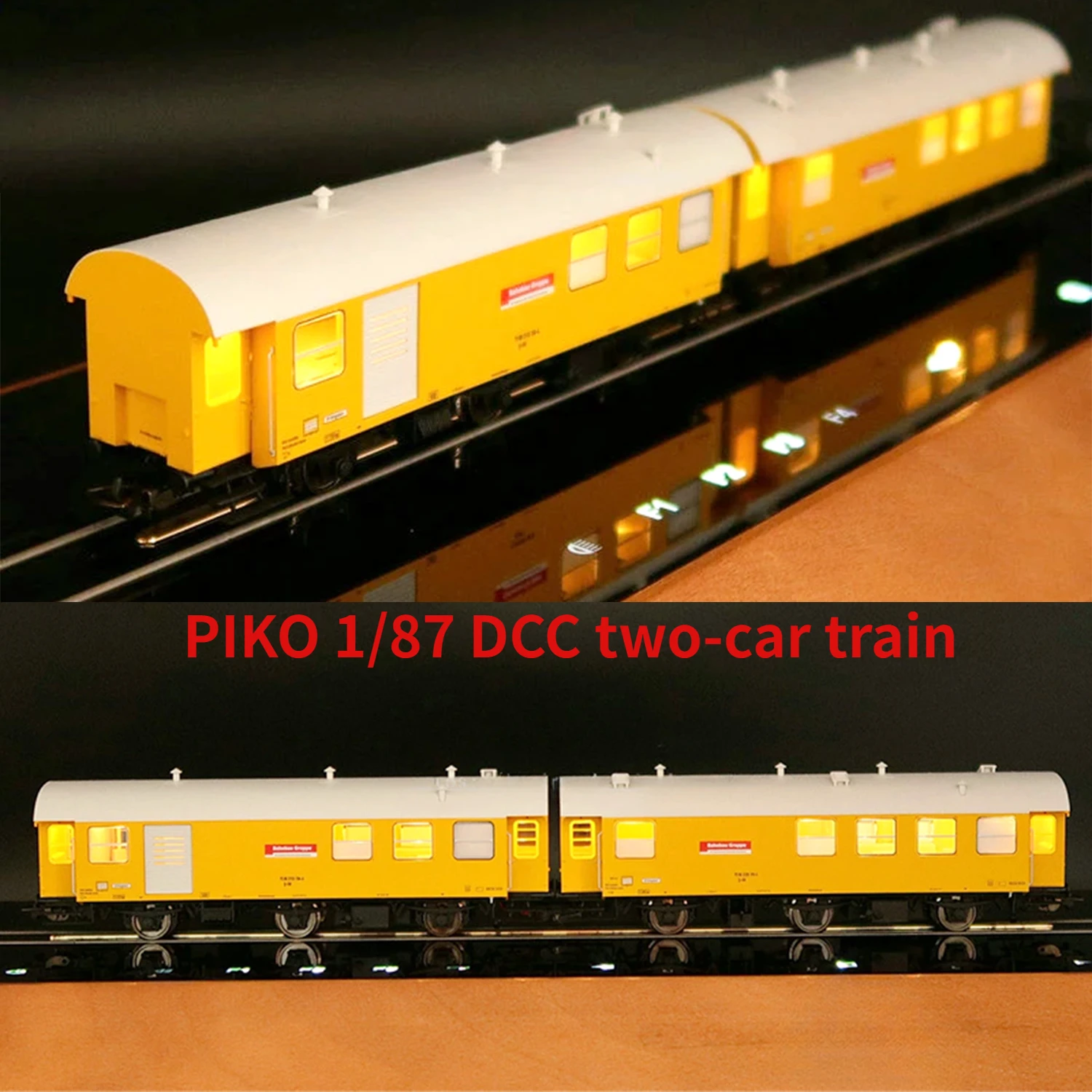 HO 1/87 Train Model Germany PIKO 55918 Two Engineering Train Carriages with Digital Sound Effects Germany DB