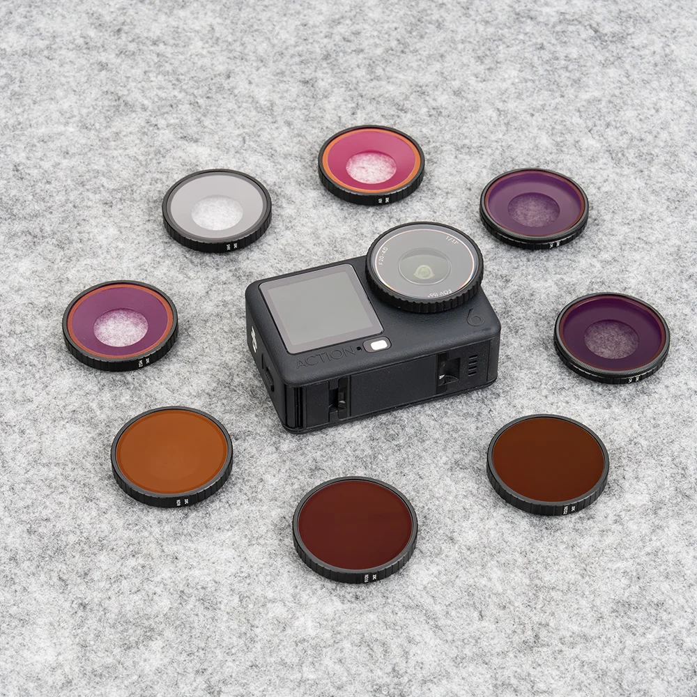 JJC Untuk DJI Osmo Action 6 Set Filter Lensa Kamera CPL UV ND8 ND16 ND32 1/2 Black Mist 4 Titik Filter Bintang Aksesoris Action 6