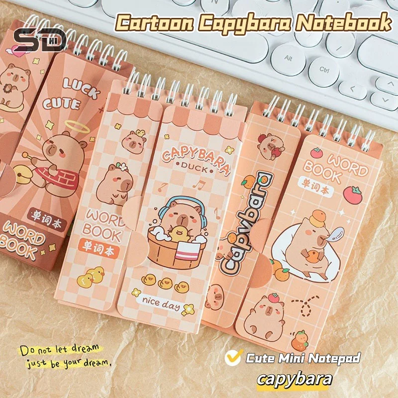 1 ชิ้นแฟชั่นการ์ตูน Capybara โน้ตบุ๊คน่ารัก Mini Notepad แบบพกพา Pocket Book เครื่องเขียนนักเรียนของขวัญโรงเรียนอุปกรณ์สํานักงาน