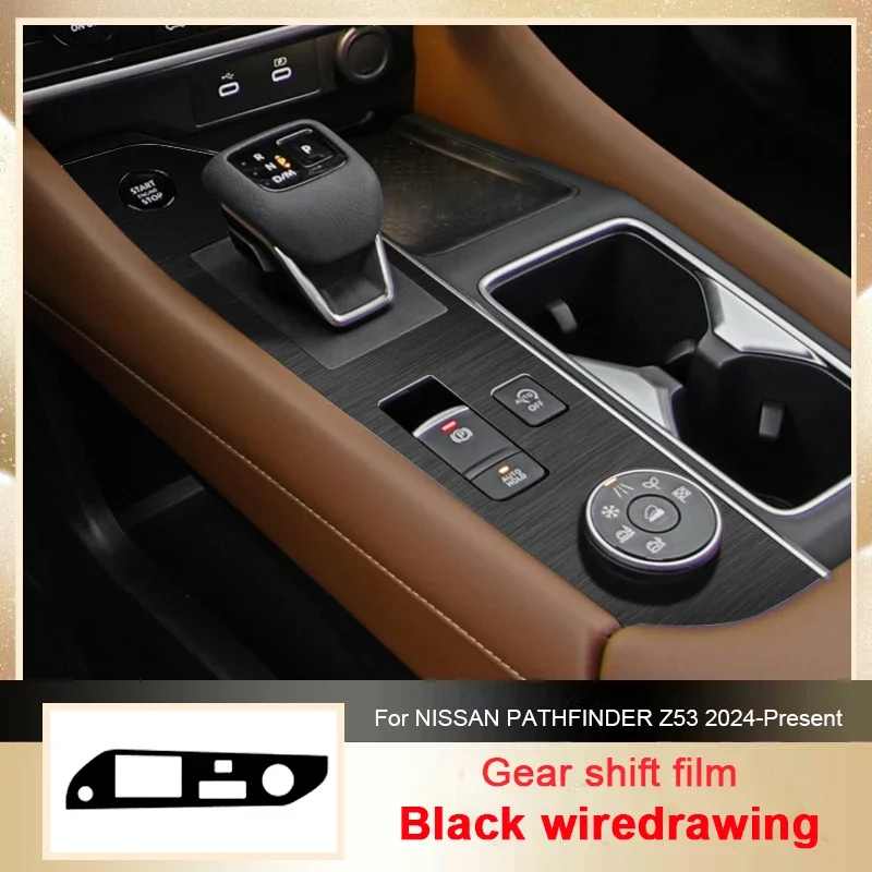 

Car Carbon Black Interior Sticker For Nissan Pathfinder Z53 2024-Present Lifting Window Panel Decal Gear Door Protective Film