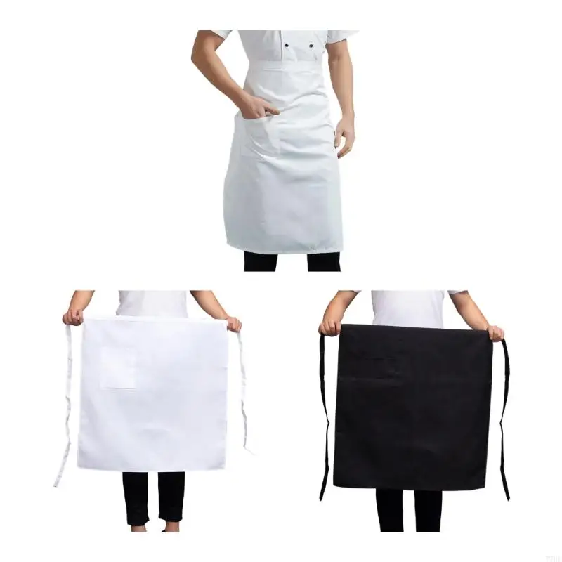 

77HE Practical Polyester Kitchen Apron Half Body Spill Resistant Chefs Work Apron for Restaurant Cooking Staff