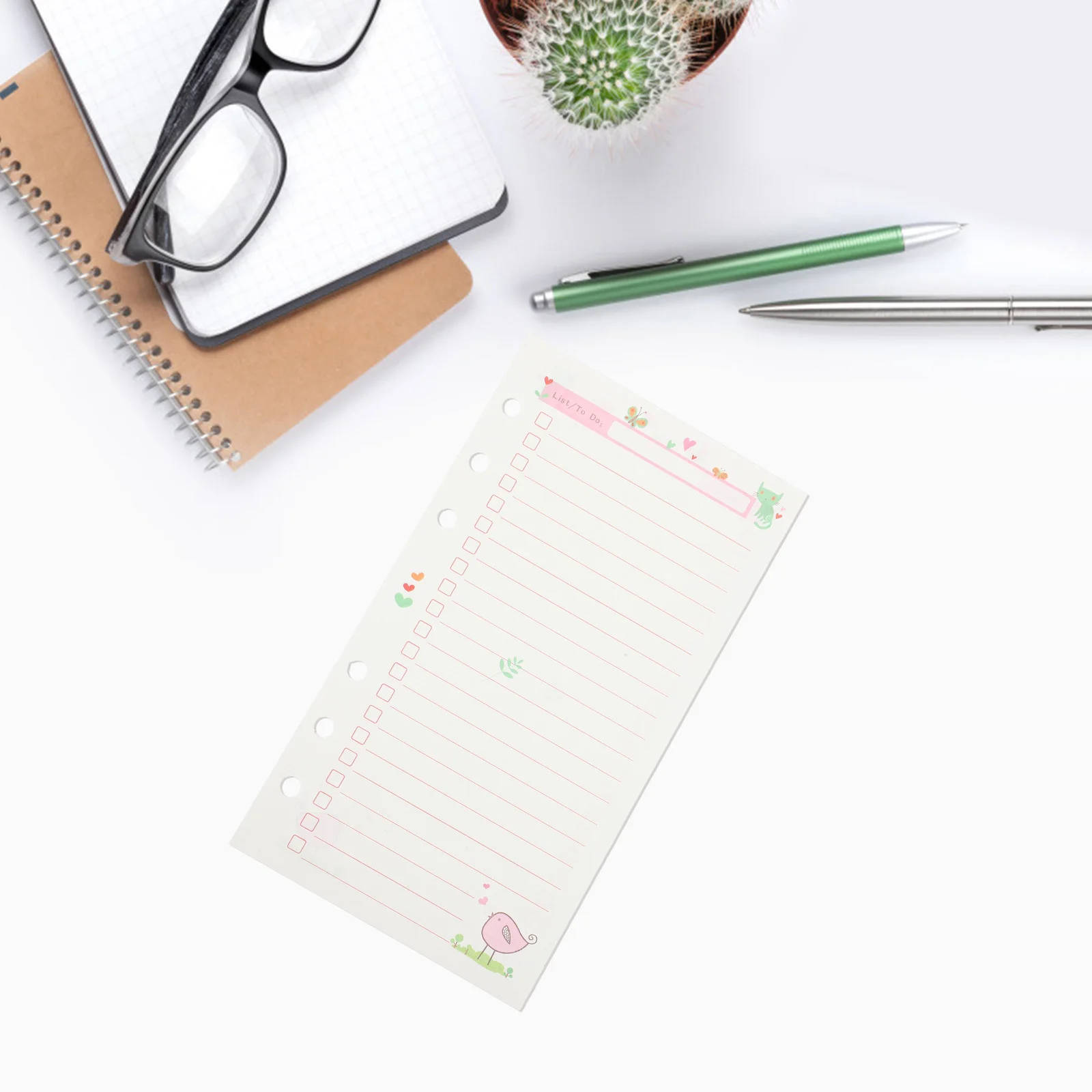 Notepad Refill Paper A6 Replacement Sheets for Loose Leaf Notebook Thick Flat Smooth for Planner Binder Journal Writing Drawing