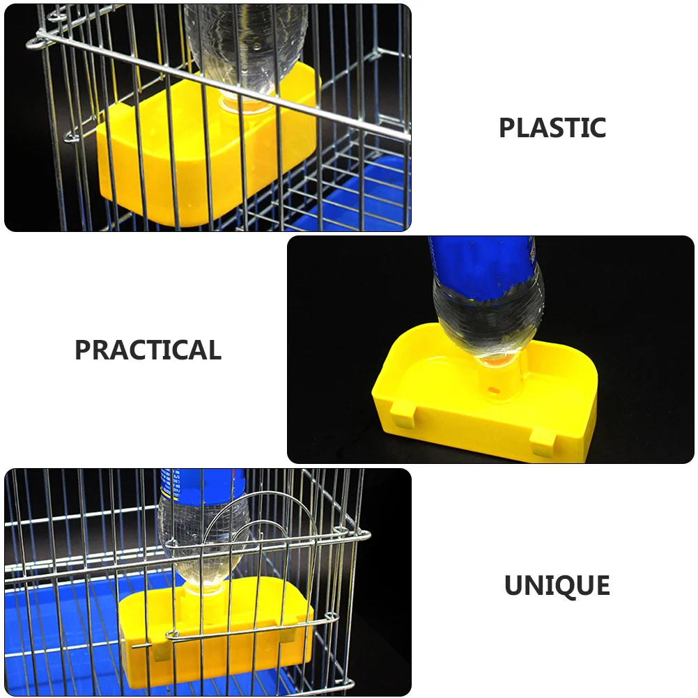 

4Pcs Parrot Water Feeder Durable Bird Cage Supplies Wide Sink Practical Use Bird Water Dispenser Cage Waterers