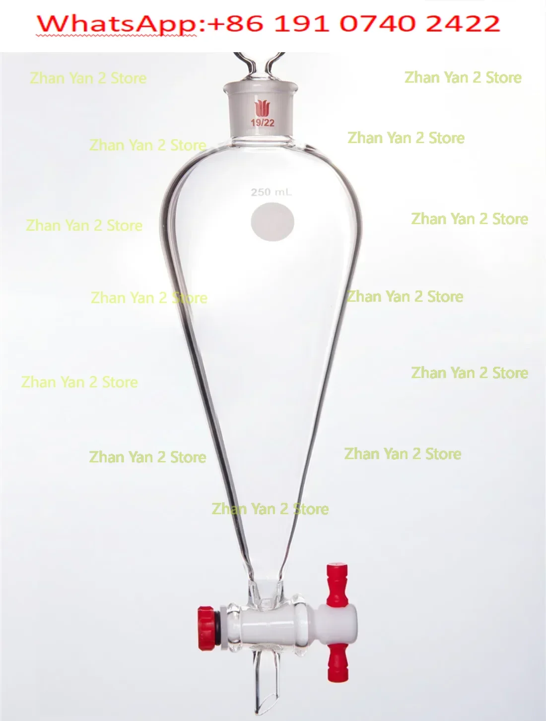 1PCS Separation funnel, PTFE joint door plug, glass mouth plug F47A