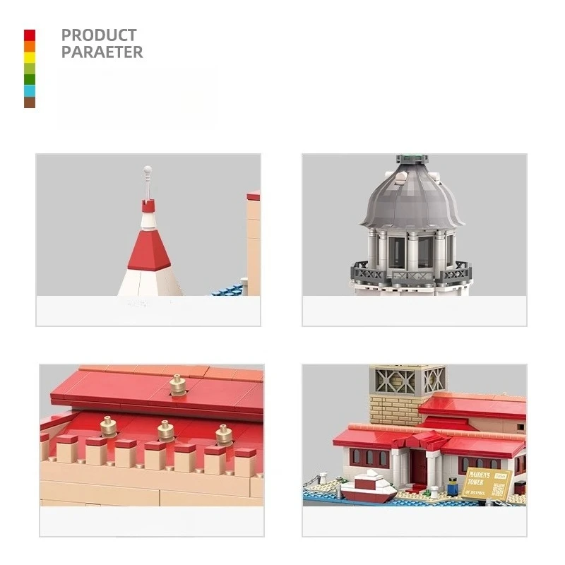 SEMBO トルコ イスタンブール マイデンタワー 組み立てブロック 手組み立て式 外国建築 クリエイティブモデル デスクトップ教育玩具