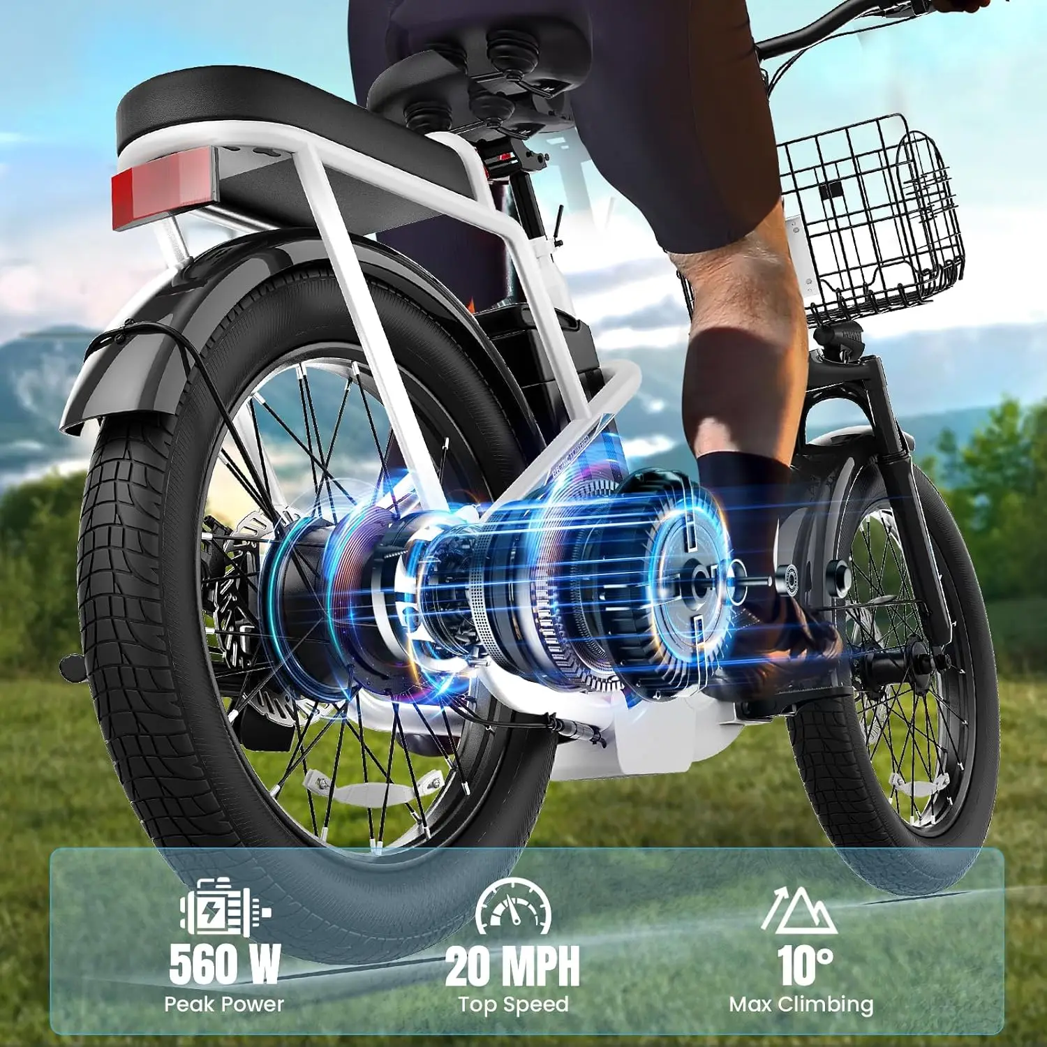 1200W Electric Scooter with Seat, 20" X 3" Off-Road Tires, 500Wh Battery, 30Miles Range, 20MPH Top Speed