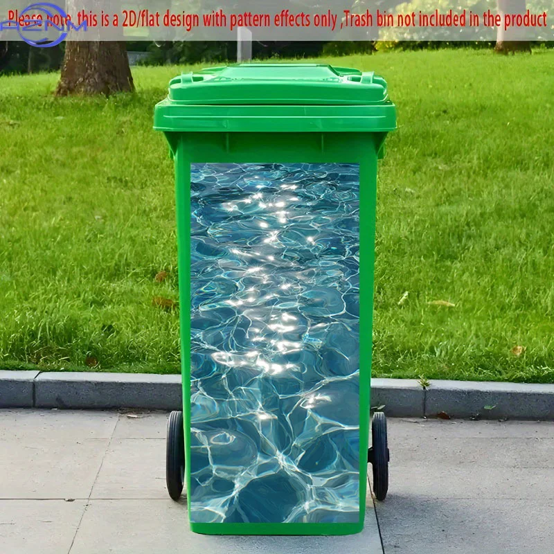 2D Flat Printing 1pc 2D Pattern Printed Kitchen Trash Can Sticker , 