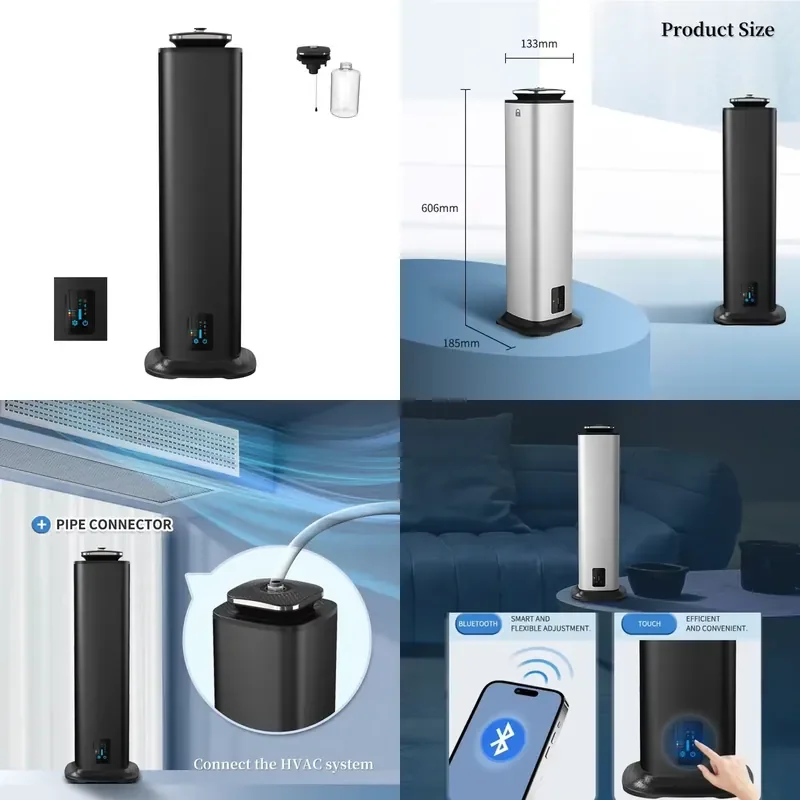Hotel Home Waterless Essential Oil Diffuser 800Ml Smart Fragrance Machine Vertical HVAC App Scent Diffuser