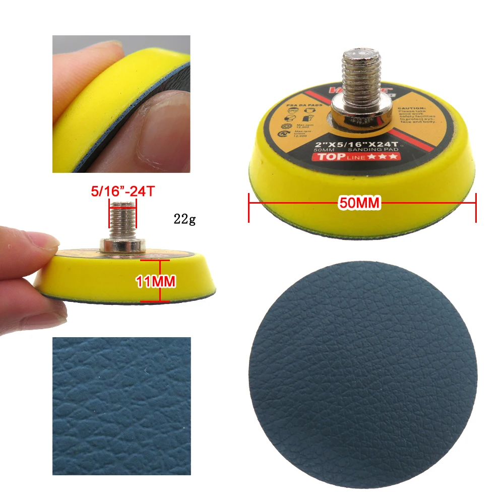 1''2''3'' Tampone abrasivo di backup PSA Levigatrice in vinile Piastra di supporto per smerigliatrice elettrica adesiva Utensili abrasivi Lucidatura e molatura