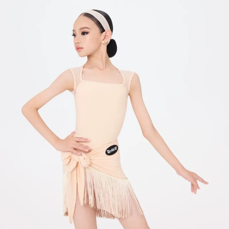 UK-Wickelrock für lateinamerikanischen Tanz: Sharp Silver Label Vielseitiger, einteiliger Halbrock mit Fransensaum für das Gesellschaftstanzkostüm im Frühling und Sommer